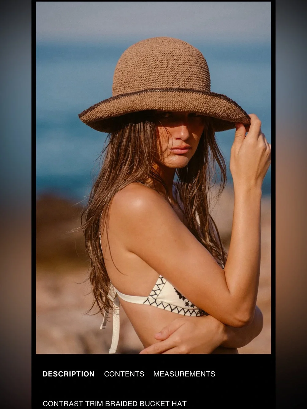 Zara contrast trim Braided bucket hat